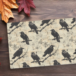 Klassieke Goth Decoupage Kraai Raaf   Tissuepapier
