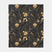 Klassieke Goth Raaf Rozen  Fleece Deken (Voorkant)