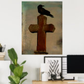 Klassieke Gothic Crow Poster (Thuiskantoor)