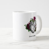 Klassieke gotische bordeauxrode bloemhart extra grote beker (Voorkant rechts)