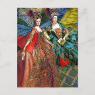 Klassieke Gotische Gemini Whimsical Vlinder Vrouw Briefkaart