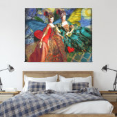Klassieke Gotische Gemini Whimsical Vlinder Vrouw Canvas Afdruk (Insitu (Slaapkamer))