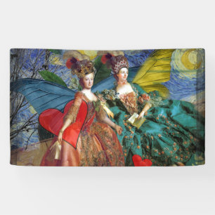 Klassieke Gotische Gemini Whimsical Vlinder Vrouw Spandoek