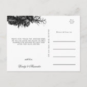 Klassieke Gotische Witte Bruiloft Dank u Briefkaart (Achterkant)