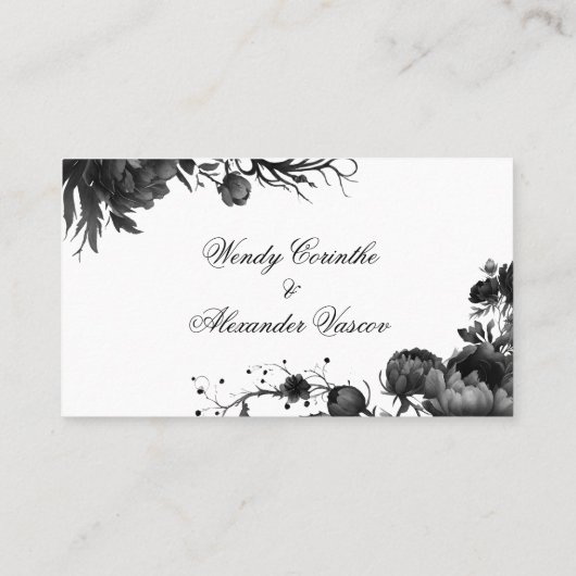 Klassieke Gotische Witte Bruiloft Menu Keuze Vlak Plaatskaartje (Achterkant)