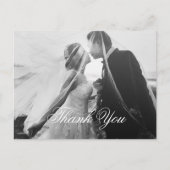 Klassieke Gotische Witte Huwelijksfoto Dank u Briefkaart (Voorkant)