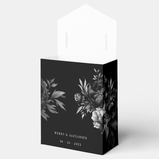 Klassieke Gotische Zwarte Bruiloft Dank u Bedankdoosjes (Geopend)