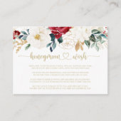 Klassieke gouden bruinrode witte bloem bruiloftswe informatiekaartje (Voorkant)