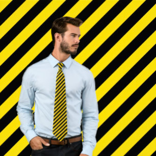 Klassieke Gouden en Zwarte Diagonaal Gestreepte Ne Stropdas