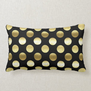 Klassieke gouden folie polka stippen zwart kussen