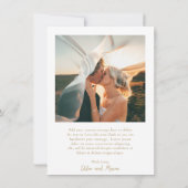 Klassieke Gouden Foto Elegante Huwelijk Bedankkaart (Achterkant)