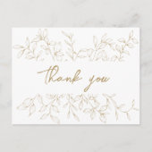 Klassieke Gouden Groen Bruiloft Dank u Briefkaart (Voorkant)