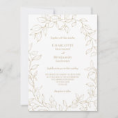 Klassieke Gouden Groen Bruiloft Details Alles in e Kaart (Voorkant)