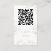 Klassieke Gouden Groen Bruiloft Website QR Code Informatiekaartje (Achterkant)