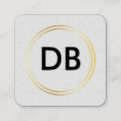 Klassieke Gouden Luxe Dubbele Ring Vierkante Visitekaartje (Voorkant)