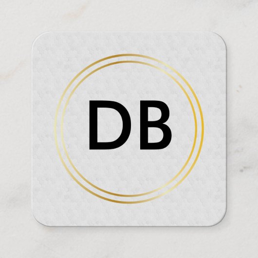 Klassieke Gouden Luxe Dubbele Ring Vierkante Visitekaartje (Voorkant)