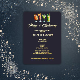 klassieke gouden margs en matrimony bruidsdouche folie uitnodiging