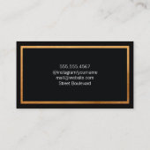 Klassieke gouden rand met monogram visitekaartje (Achterkant)