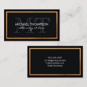 Klassieke gouden rand met monogram visitekaartje (Voorkant / Achterkant)