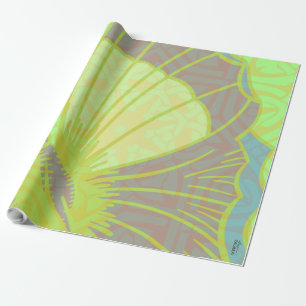 Klassieke gouden vlinder Pistachio Violet Cadeaupapier