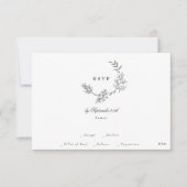 klassieke goudmonogram QR CODE BACK bruiloft RSVP Kaartje (Voorkant)