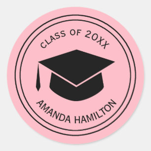 Klassieke gradatieknop, aangepast PLUSH PINK Ronde Sticker