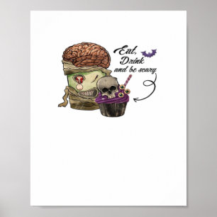 Klassieke Grappige Halloween Spreuk Eet Drink En W Poster