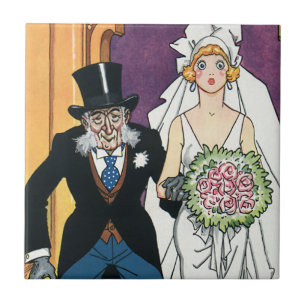 Klassieke Grappige Huwelijk, Mei December Romantie Tegeltje