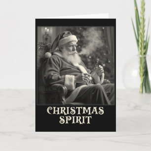 Klassieke grappige rokende kerstman kerst Srit Kaart