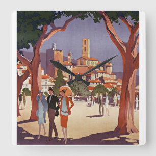 Klassieke Grasse Zomer Kunst Vierkante Klok