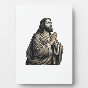 Klassieke Gravure Biddende Man Religieus Shirt Des Fotoplaat