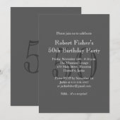 Klassieke Gray Birthday Uitnodiging (Voorkant / Achterkant)