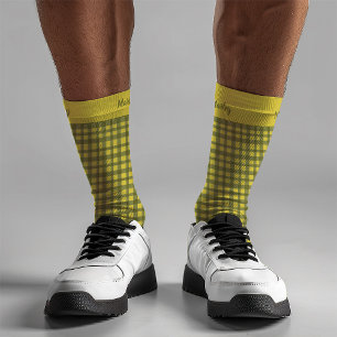Klassieke Green Gingham Plaid Minimal Christmas Sokken