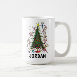 klassieke grijns   Kerstboom - Custom Koffiemok
