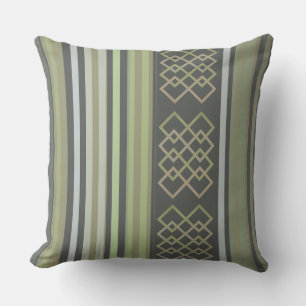 Klassieke Grijs Groene Streep met Design Worp Kuss Kussen