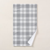 Klassieke Grijze Boerderij Buffel Plaid Monogram Bad Handdoek (Handdoek)