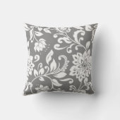 Klassieke grijze en witte Floral Kussen (Achterkant)