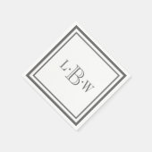 Klassieke Grijze Grens Monogrammen Servetten (Hoek)