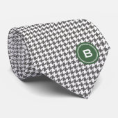 Klassieke grijze houndstooth met monogram stropdas (Opgerold)