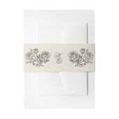Klassieke Grijze Monogram Formele Bloemen Huwelijk Uitnodigingen Wikkel (Voorkant Voorbeeld)