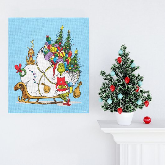 Klassieke Grinch | De Grinch & Max op de Vluchtend Canvas Afdruk