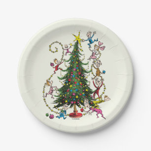 Klassieke Grinch Kerstboom Papieren Bordje