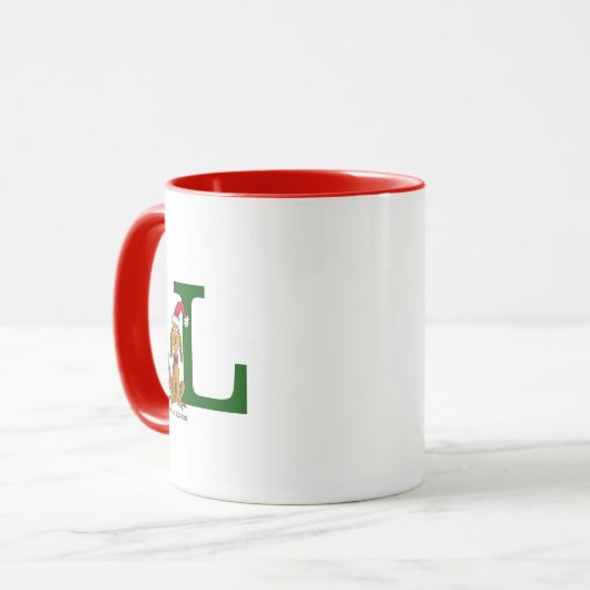 Klassieke Grinch Max | Monogram L Mok (Voorkant links)