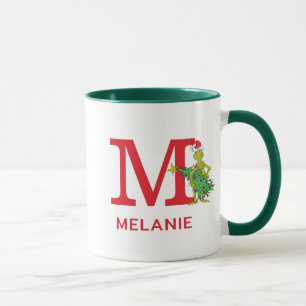 Klassieke Grinch   Ondeugend Naam & Monogram M Mok