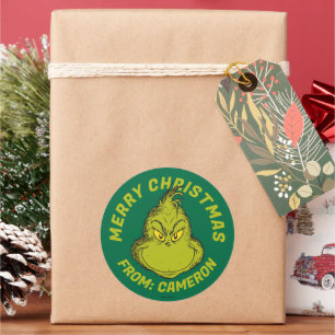 Klassieke Grinch Prettig Kerstfeest Ronde Sticker