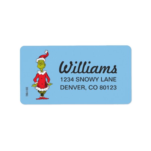 Klassieke Grinch | Santa Claus Etiket (Voorkant)