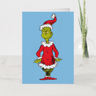 Klassieke Grinch   Santa Claus Folie Wenskaart
