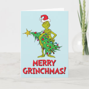 Klassieke Grinch Stout Feestdagen Kaart