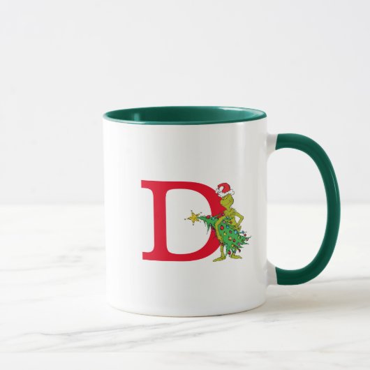 Klassieke Grinch | Stout Monogram D Mok (Rechts)