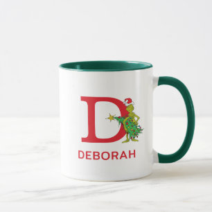 Klassieke Grinch Stoute naam & monogram D Mok